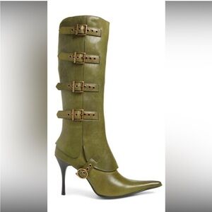Jeffrey Campbell Olive Buckle Heeled Boots